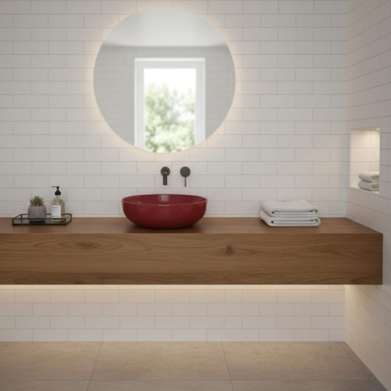 Cırctlıght Tezgah Üstü Banyo Lavabosu Wıne Red 3005