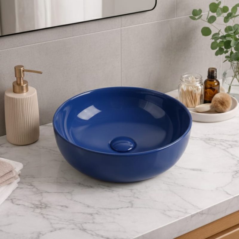 Cırclıght Tezgah Üstü Banyo Lavabosu Cobalt Blue 5013