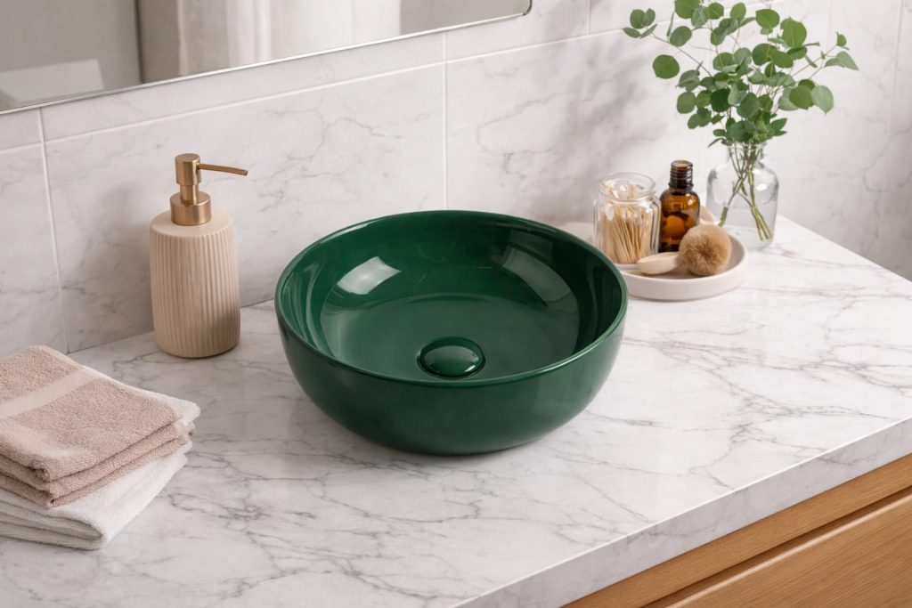 Cırclıght Tezgah Üstü Banyo Lavabosu Moss Green 6005