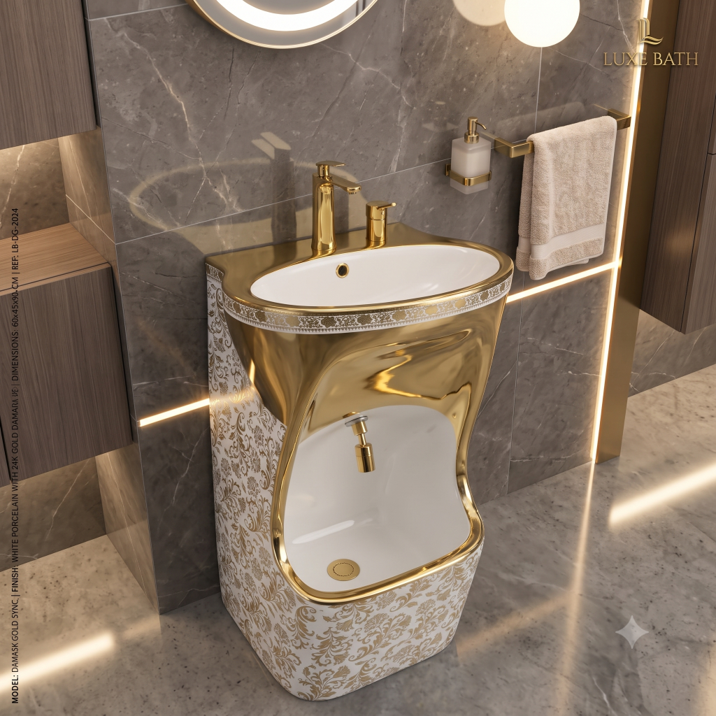 Abdest Lavabosu Alt ve Üst Batarya Manuel G 3899 WG GOLD